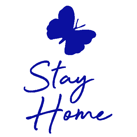 Stay Home Blue Butterfly Sticker by imperio