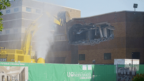 North Dakota Demolition GIF by University of North Dakota