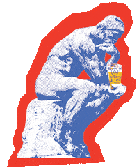 The Thinker Beer Sticker by twotribes