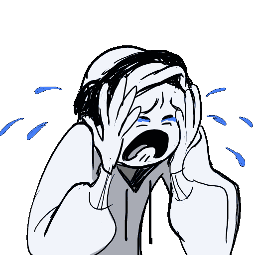 Sad Bawling Sticker by CC0 Studios