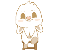 Bunny 坐 Sticker by EVANS艾特兔