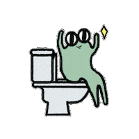 kaeruuu98 animal frog toilet kaeruuu Sticker