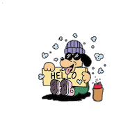 Dog Hello Sticker