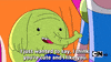 Cartoon gif. Tree Trunks from Adventure Time shyly pops up on a table and says, "I just wanted to say I think you're cute and I like you."