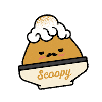 ScoopyMilkBar ice cream mustache tan shaved ice Sticker
