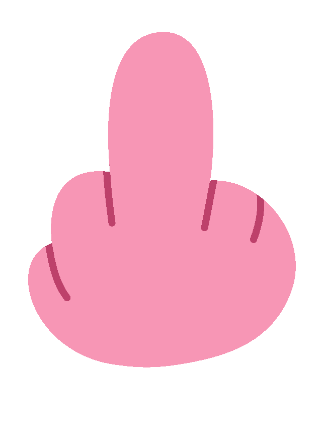 Pink Middle Finger Sticker