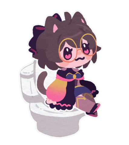 Shitting Cat Girl Sticker
