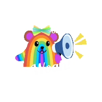 Seesaw Rainbow Bear Sticker by Jessica Seesawer