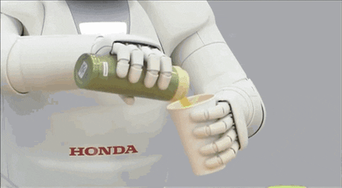 Gif montrant un robot Honda cuisinant, pour illustrer les capacités de l'IA générative à proposer des recettes pertinentes basées sur vos ingrédients.