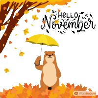 Happy Falling Leaves Sticker by WorkBeaver
