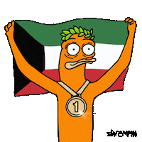 Gold Medal Flag Sticker by shremps