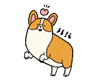 Eatmushroom dog illustration life corgi Sticker