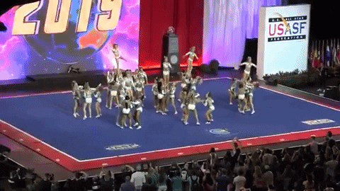 giphygifmaker cheer famous cheerleading stunt GIF