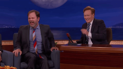 excited rainn wilson GIF by Team Coco