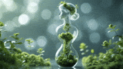 Transperant Glass Woman Ecosystem Flowers Plants Body GIF