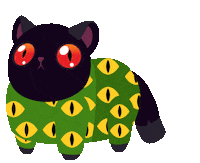 Happy Black Cat Sticker by Unicorn Pirates Studio