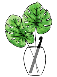 Crochet Monstera Sticker by HELLOhappy