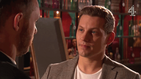 Kiss Awkward GIF by Hollyoaks