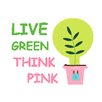 Think Pink Sticker by Xanh 9 House