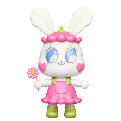 Easter Bunny Flower Sticker by HIKOCO