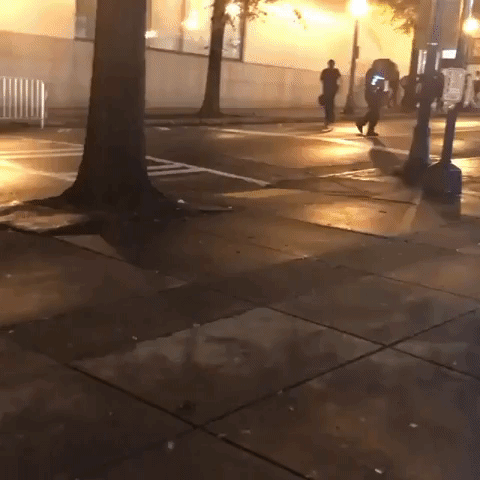 Firework Explodes Near Police During Protests in Downtown Atlanta