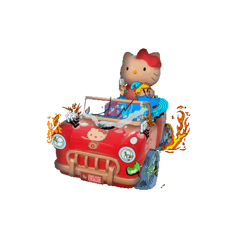 Hello Kitty Cat Sticker by Steven Pascoe