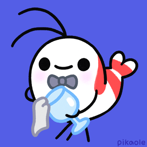 Cocktail Shrimp GIF by pikaole