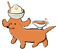 Hungry Wiener Dog Sticker by Stefanie Shank