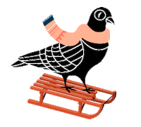 Winter Wonderland Pigeon Sticker by goodnight_at