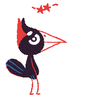Confused Bird Sticker by JonDraws
