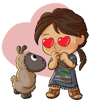 Llama Hearts Sticker by Tomb Raider