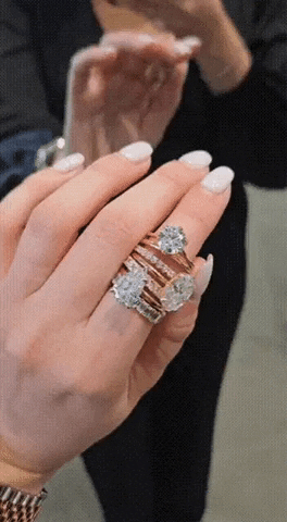 ShivShambuDiamonds love she said yes oval shape diamond engagement ring GIF