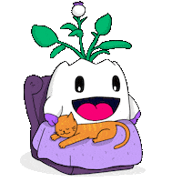 Chilling Cat Lady Sticker by Magic Eden