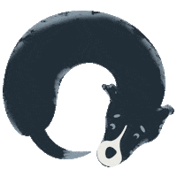 followuger dog loading dougie wuger Sticker