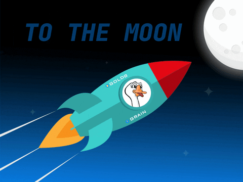 ggoose_nft giphyupload moon golden to the moon GIF