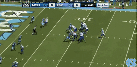 #goheels #unc #tarheels #carolina #football #interception #treboston GIF by UNC Tar Heels