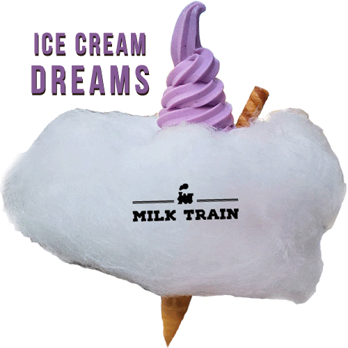 milktraincafe giphyupload ice cream cloud cotton candy Sticker