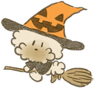 Flying Trick Or Treat Sticker by pupumaru