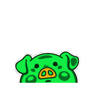 losverdes green miami pig cutie Sticker