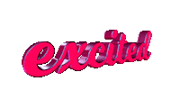 excited text Sticker