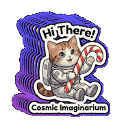 Waving Cat Christmas Greeting Sticker