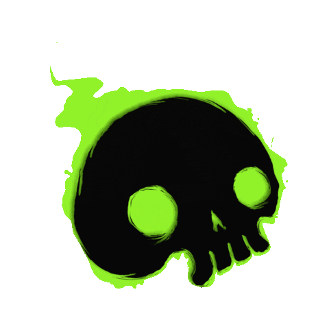 the_sasquatch fire green skull flame Sticker