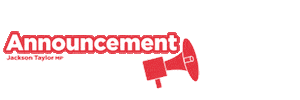 jacksontaylormp announcement action jackson jackson taylor jackson taylor mp Sticker