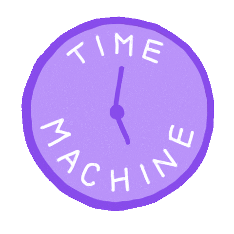 Time Machine Clock Sticker by Knox