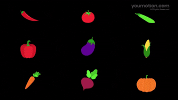Vegetable Looped Icons And Fresh Food Set | Video |You Motion