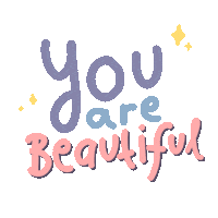 You Are Beautiful Lettering Sticker