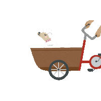 nooxcitykids dieren bakfiets citykids poedel Sticker