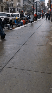Montreal Black Friday Shoppers Camp Out in Folding Chairs