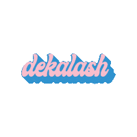 dekalash pink retro blue lashes Sticker