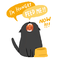 sesamenpeanut cat hungry fat now Sticker